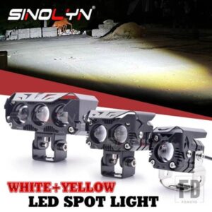 SINOLYN LED スポットライトコンボ運転車レンズ 3 モード補助ライト白黄色防水車/バイク/トラックレトロフィット