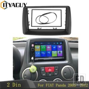 2 DIN ラジオフェイシアフィアットパンダ 2003-2012 ダブル DIN フレームステレオパネルダッシュマウント取り付けトリムキットフレームプレートベゼル