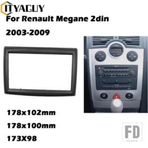 ダブルディンカー DVD フレームルノーメガーヌ II 2003-2009 アダプターステレオフェイシアダッシュパネルマウント TIRM キット 2 DIN ラジオベゼルカバー