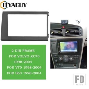 2 DIN フレームカーラジオフェイシアボルボ XC70 V70 S60 1998--2004 ダブル DIN フレームステレオプレートトリムキットパネルダッシュ CD DVD