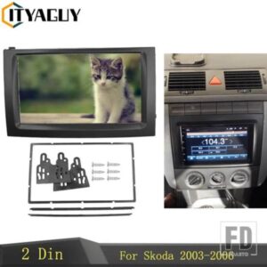 2DIN カーラジオフェイシア 37773 シュコダファビアフレームステレオ DVD プレーヤーダッシュフィッティングキットフェイシアフェイスプレートダブルディン