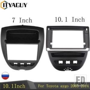 ダブル 2 DIN カーラジオフレームトヨタアイゴシトロエン C1 プジョー 107 2005-2014 フェイシアダッシュキット DVD ラジオパネルステレオカバー