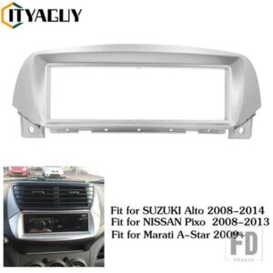 スズキアルト日産ピクソ 2008 + カーラジオフェイシアステレオ 1DIN フレーム DVD ラジオフェイスプレートサラウンドダッシュフィットキット INSTALLPADDLE