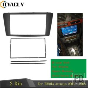 ダブルディンカーラジオフェイシアトヨタアベンシス 2003-2008 2 DIN カーアダプター DVD フレームダッシュマウントトリムキットパネル