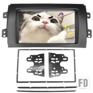 ダブル 2 DIN カーステレオラジオパネルスズキ SX4 2007-2013 フィアットセディチ 2005+ オーディオトリムフレームダッシュインストールキットプレート