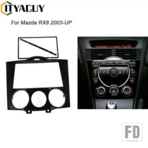 新 ITYAGUY ダブルディン CD DVD ステレオオーディオパネルフェイシアマツダ RX8 RX-8 2003 + ラジオフェイスプレート