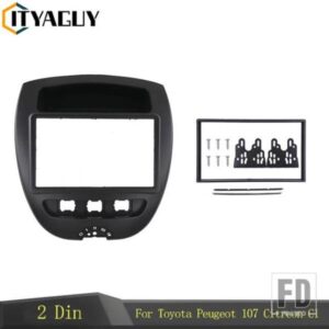 ダブル 2 DIN 車 DVD ラジオフレームトヨタアイゴプジョー 107 シトレオン C1 インストールキットフェイシアカーラジオカバー