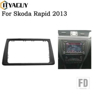 カーラジオフェイシアフレームパネルアダプタートリム SKODA RAPID 2013+ CD DVD ステレオ自動ラジオフェイシアダッシュマウントキット