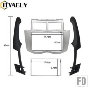 2 DIN カーラジオフェイシアトヨタヤリスヴィッツプラッツ 2005-2011 フェイスフレームダッシュ取り付けトリムキットステレオダブル DIN パネル