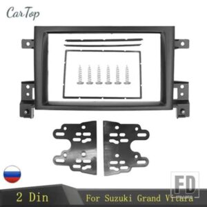 ダブル 2 DIN 車フェイシアスズキグランドヴィターラ 2005 + DVD パネルダッシュキットインストールフレームトリムベゼル