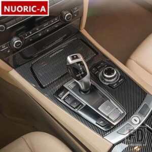 カーボンカラーセンターコンソールギアシフトパネル装飾カバートリム BMW 7 シリーズ F01 F02 2009-2015 LHD カースタイリング