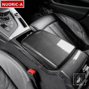 カーボンカラーセンターコンソールアームレスト収納ボックスカバートリムアウディ A4 B9 A5 2017-2021 カースタイリングインテリア