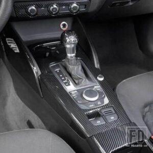 中央ギアシフトフレーム装飾カバートリムアウディ A3 8V 2014-2018 LHD ABS カーボンカラーカースタイリングアクセサリー