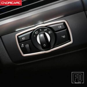 ステンレスヘッドライトスイッチフレーム装飾カバートリム BMW X5 E70 X6 E71 2008-2014 カースタイリングインテリアアクセサリー