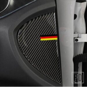 カーボンフロントドアパネル装飾カバートリム 2 個メルセデスベンツ C クラス W205 GLC X253 2015-2018 カーアクセサリー