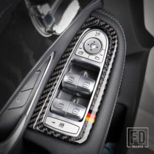 カーボン窓ガラス昇降ボタンパネル飾るカバートリムメルセデスベンツ C クラス W205 GLC X253 2015-2018 LHD RHD
