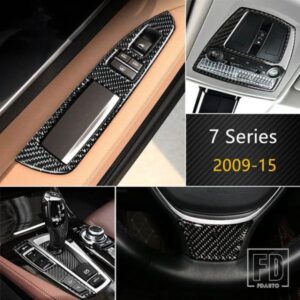 センターコンソールフレーム装飾カバートリム BMW 7 シリーズ 730 740 750 2009-15 カーボンカースタイリングインテリアアクセサリー