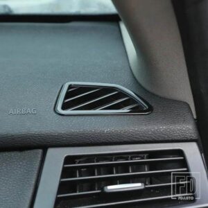 黒ダッシュボード空調アウトレットフレーム装飾カバートリム BMW X5 E70 X6 E71 2008-2014 LHD ステンレス