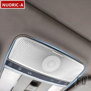 フロント読書ランプフレーム装飾トリムメルセデスベンツ S クラス W221 2008-2013 インテリアルーフライトカバーステッカーストリップ