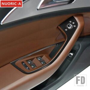 ステンレス窓ガラス昇降ボタンフレーム装飾カバートリムアウディ A6 C7 2012-2018 LHD カースタイリングインテリア