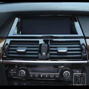 黒センターコンソールエアコンアウトレットフレーム装飾カバートリム BMW X5 E70 X6 E71 2008-2014 ステンレス
