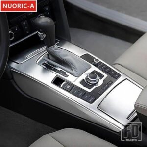 ステンレスセンターコンソールギアシフトフレーム装飾カバートリムアウディ A6 C6 2005-2011 LHD カースタイリングインテリア