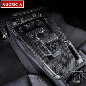 カーボンカラーセンターコンソールギアシフトフレーム装飾カバートリムアウディ A4 B9 A5 2017-2021 LHD カースタイリングインテリア