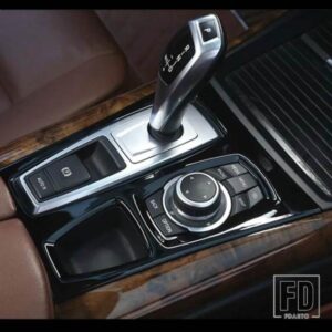 黒センターコンソールギアシフトパネル装飾カバートリム BMW X5 E70 X6 E71 2008-2014 LHD ステンレスカースタイリング