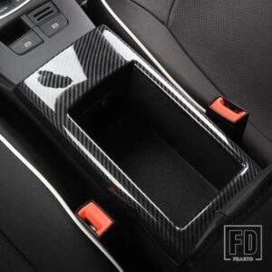 カーボンカラー中央アームレスト収納ボックスパネルカバートリムアウディ A3 8V 2014-2018 ABS カースタイリングインテリアアクセサリー