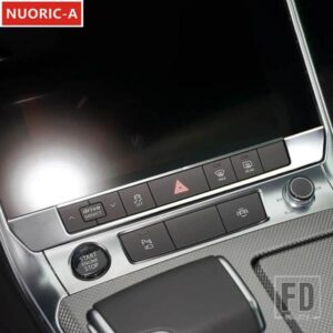 ステンレスセンターコンソールボタンフレーム装飾カバートリムアウディ A6 C8 2019-2022 カースタイリングインテリアアクセサリー