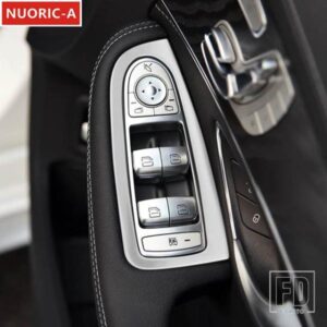 ステンレス窓ガラス昇降ボタンフレーム装飾カバートリムメルセデスベンツ C クラス W205 GLC X253 RHD スタイリング
