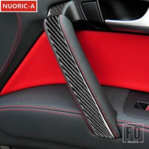カーボンドアアームレストデカール装飾カバートリムアウディ Q7 2007-2015 カースタイリングドアノブインテリアアクセサリー
