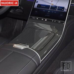 カーボンカラーセンターコンソールギアシフトパネル装飾カバートリムメルセデスベンツ S クラス W223 2021-2024 スタイリング