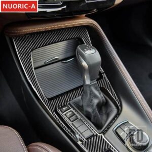 カーボンセンターコンソールギアシフトフレーム装飾カバートリム BMW X1 X2 F48 2016-2022 カースタイリングインテリアアクセサリー