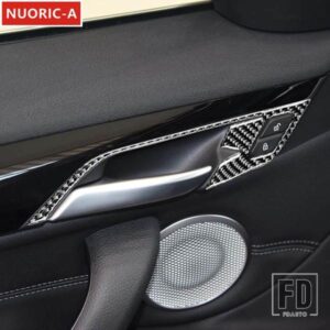 カーボンドアハンドルフレーム装飾カバートリム BMW X1 X2 F48 2016-2022 カースタイリングドアノブインテリアアクセサリー