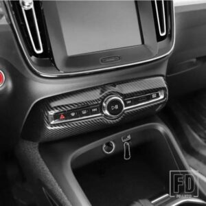 カースタイリングセンターコンソールエアコンボリュームノブフレーム装飾カバートリムボルボ XC40 2018-2021 インテリアアクセサリー