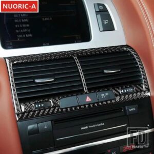 カーボンセンターコンソール空調アウトレットフレーム装飾カバートリムアウディ Q7 2007-2015 カースタイリングインテリア