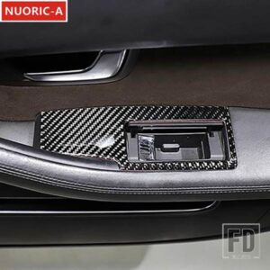 カーボン窓ガラス昇降ボタンパネル装飾カバートリムアウディ A8 2004-2012 カースタイリングインテリアアクセサリー