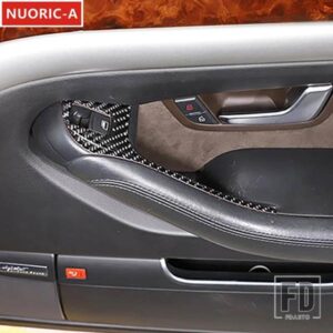 カーボンバックミラー調整スイッチフレーム装飾カバートリムアウディ A8 2004-2012 カースタイリングインテリア ACCESSORIE