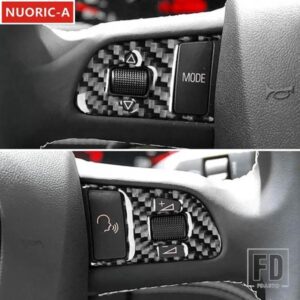 カーボンステアリングホイールボタンフレーム装飾カバートリムアウディ Q7 2007-2015 カースタイリングインテリアアクセサリー