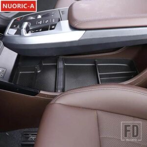 カースタイリング中央制御アンダー収納ボックス装飾カバートリム BMW X1 U11 2023 2024 黒インテリアアクセサリー