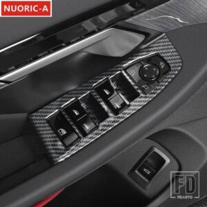 カーボンカラー窓ガラス昇降ボタンフレーム装飾カバートリム BMW 5 シリーズ I5 G60 2024 LHD カースタイリング