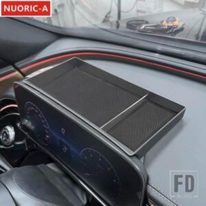 黒ダッシュボード収納ボックス装飾カバートリムメルセデスベンツ E クラス W214 2024 カースタイリングインテリアアクセサリー