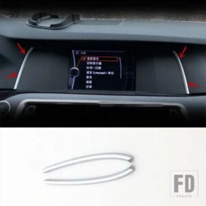 クローム ABS ミドルコントロールナビゲーション画面装飾ストリップ 2 個 BMW 5 シリーズ F10 F18 520 525 528 2011-14