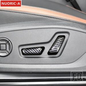 カーボンカラーシート調整ボタン装飾カバートリムアウディ Q3 2019-2022 カースタイリングインテリアアクセサリー