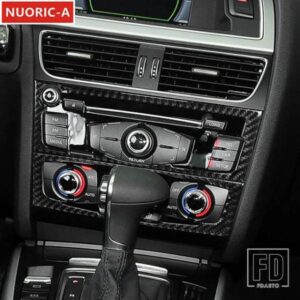 カーボンセンターコンソール CD フレーム装飾カバートリムアウディ A4 B8 A5 2009-2016 LHD カースタイリングインテリアアクセサリー