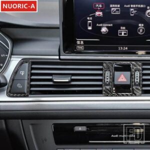 カーボンセンターコンソール空調アウトレットフレーム装飾カバートリムアウディ A6 C7 2012-2018 LHD カースタイリング