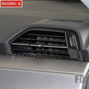 カーボンカラー両側空調アウトレットフレーム装飾カバートリムアウディ Q3 2019 LHD 車 STYING インテリア