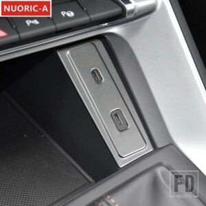 ステンレスフロント USB ポート防塵パネル装飾カバートリムアウディ Q3 2019-2022 LHD カースタイリングインテリア