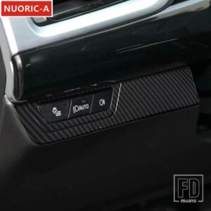 カーボンカラーヘッドライト調整スイッチフレーム装飾カバートリム BMW X1 U11 2023 2024 LHD カースタイリングインテリア